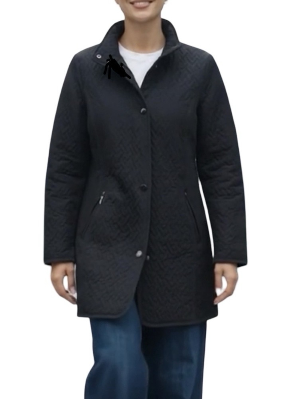 Fen-nelli 4 the Bay 🇨🇦 Quilted Jacket 3/4 Length Car Coat Lightweight Black 9/10